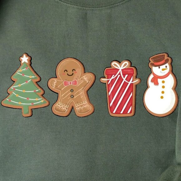 Cute Gingerbread Cookies Christmas Sweatshirt for Women, Merry Holiday Sweater - Picture 2 of 5